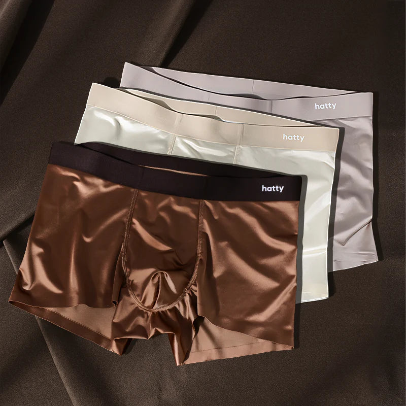 Elegant Silk Men's Ice Silk Underwear Mulberry Silk Antimicrobial Men's Boxer Briefs