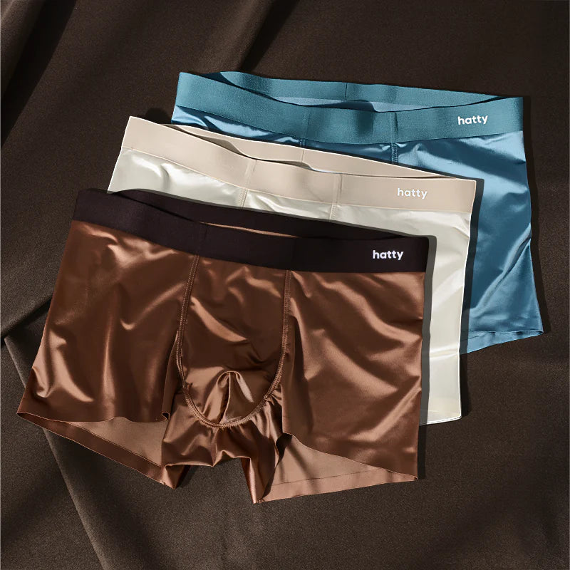 Elegant Silk Men's Ice Silk Underwear Mulberry Silk Antimicrobial Men's Boxer Briefs