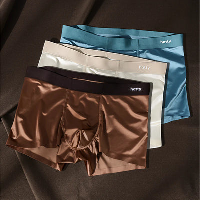 Elegant Silk Men's Ice Silk Underwear Mulberry Silk Antimicrobial Men's Boxer Briefs