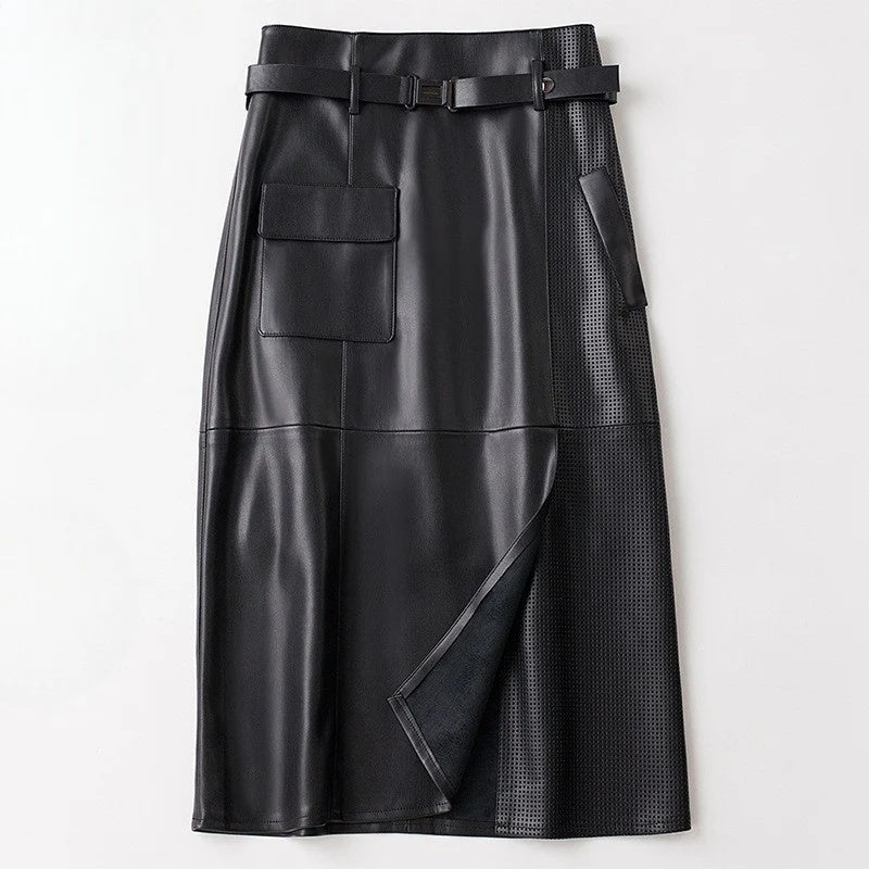 Vella Sheepskin Leather Skirt