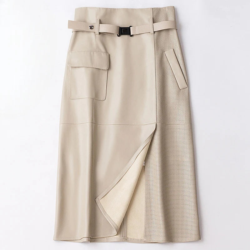 Vella Sheepskin Leather Skirt