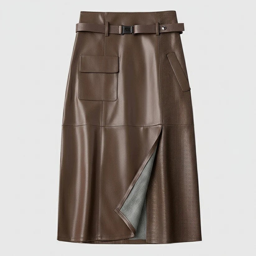 Vella Sheepskin Leather Skirt