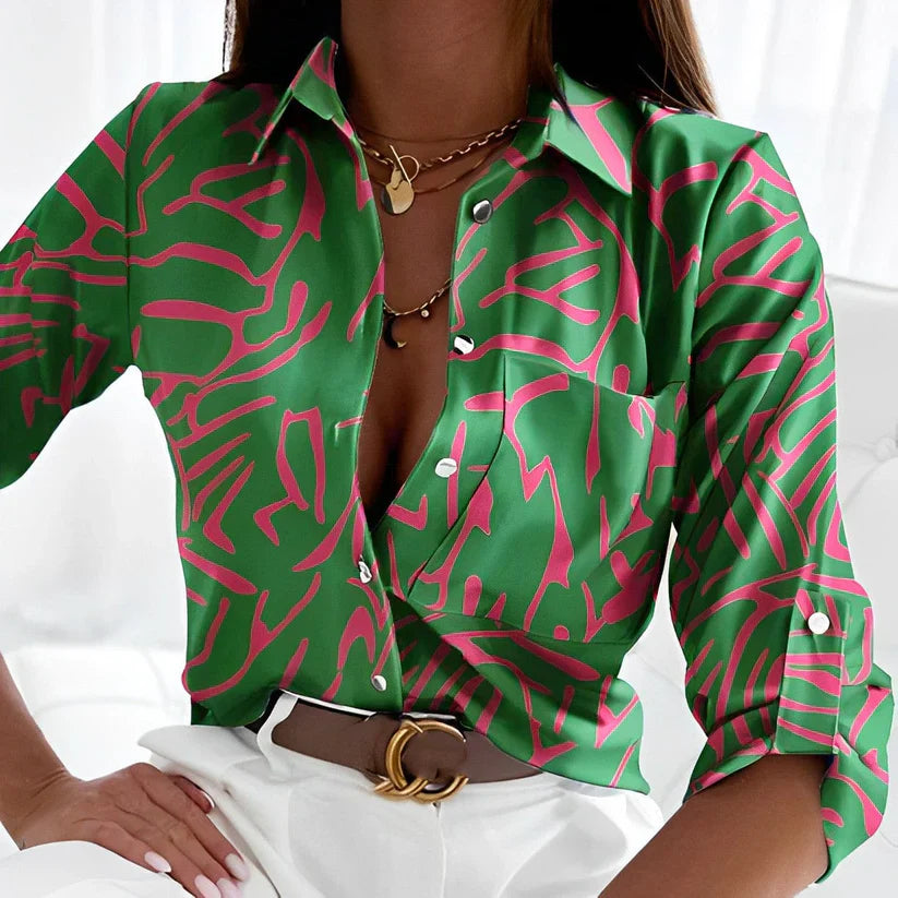 April - Elegant Green Blouse